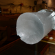 A translucent cylinder of ice the team cored.